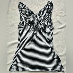 Pilcro and the Letterpress from Anthropologie Striped Cross Back Tank Top size S